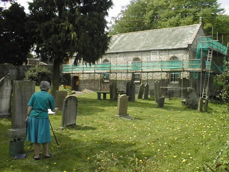 Caroline paints the High Chapel Ravenstonedale