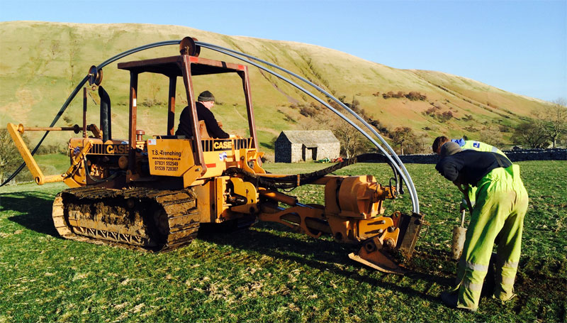 Fell End Broadband. The new mole plough at TS Trenching