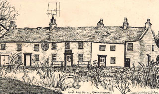 Drawing of King's Head Hotel Ravenstonedale by Caroline Metcalfe Gibson
